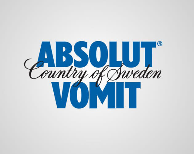 Die Assoziation wird jeder verstehen, der schon einmal zu tief ins Vodka-Glas geschaut hat: Absolut Vodka wird zu Absolut Vomit. (Grafik: Viktor Hertz)