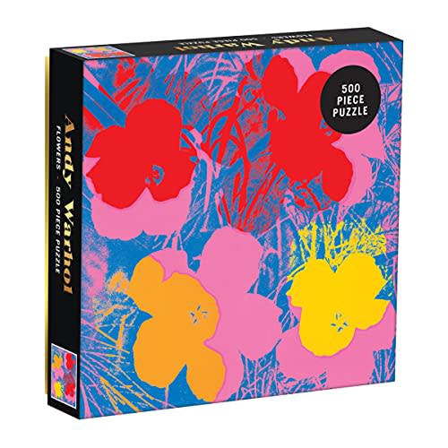 Galison Andy Warhol 500 Piece Jigsaw Puzzle with Flowers, Andy Warhol Art Foil Jigsaw Puzzle with Vibrant Flowers – Fun Indoor Activity, Multicolor (0735357838)