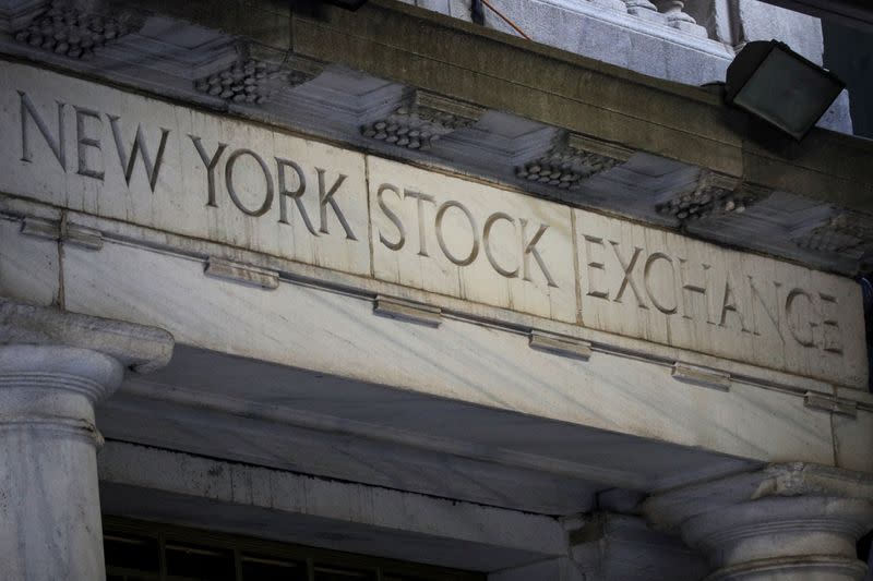 The 11 Wall St. door of the NYSE is seen in New