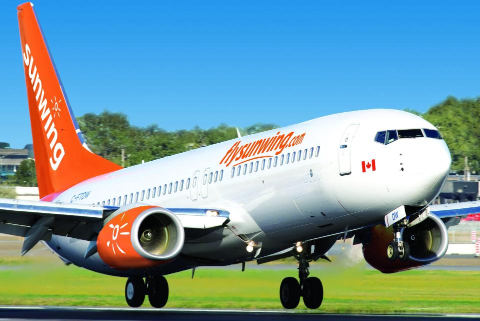 A Sunwing Airlines jet.