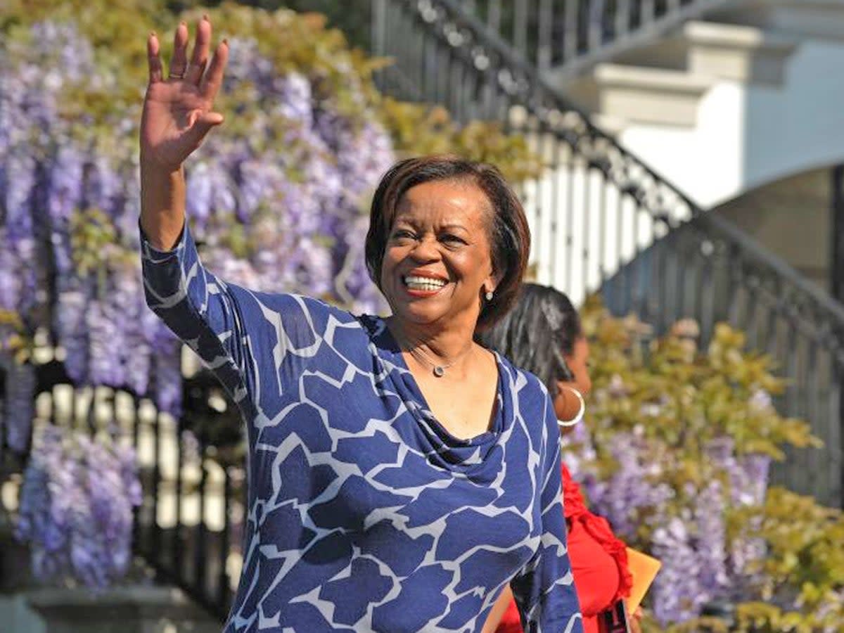 Grandma in residence: Marian Robinson on the White House lawn (AFP)