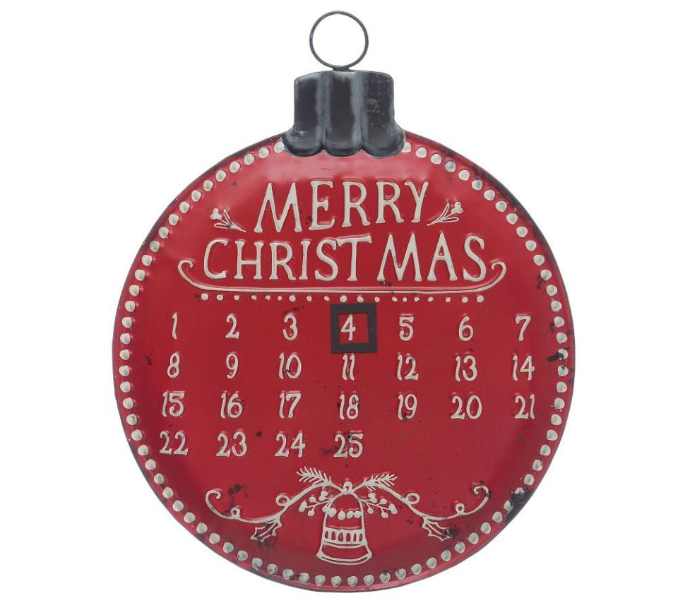 10) Ornament-Shaped Metal Advent Calendar