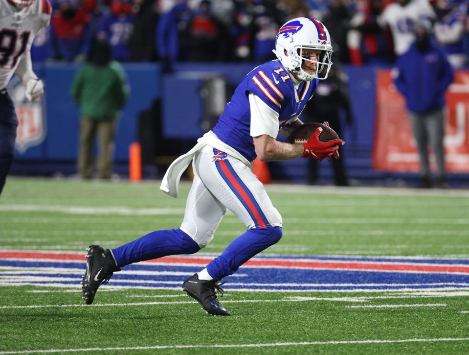 Bills receiver Cole Beasley  gains yardage after a catch. 