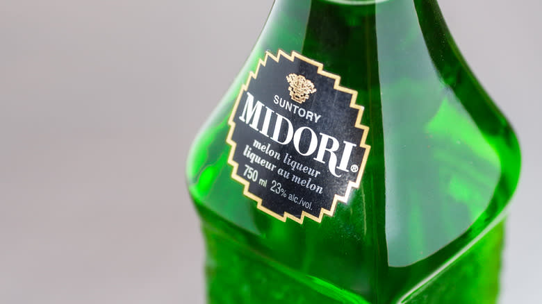 close up of Midori bottle