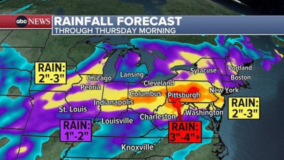 PHOTO: Rainfall forecast. (ABC News)