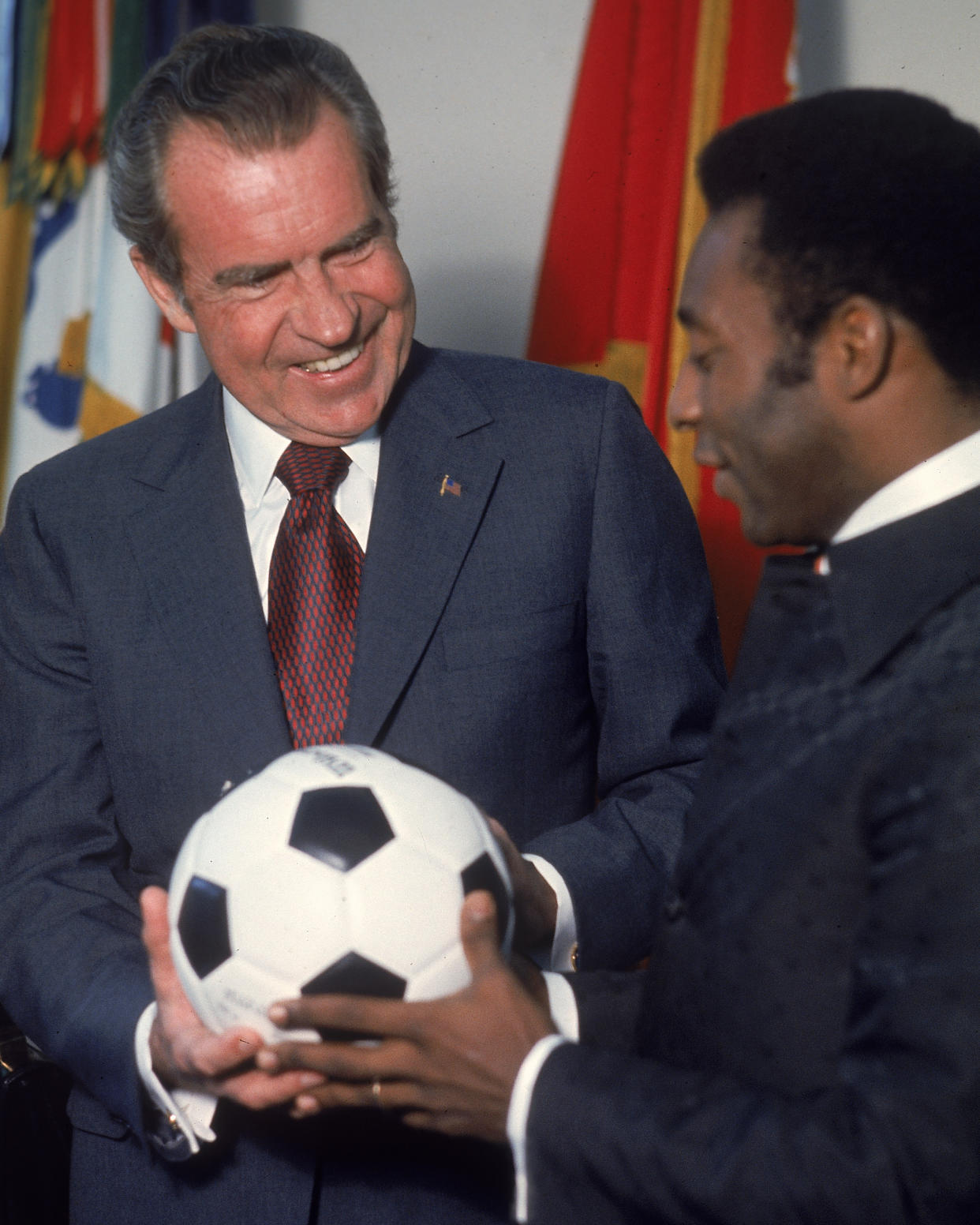 President Richard Nixon meeting with soccer star Pele (Dirck Halstead / Getty Images file)