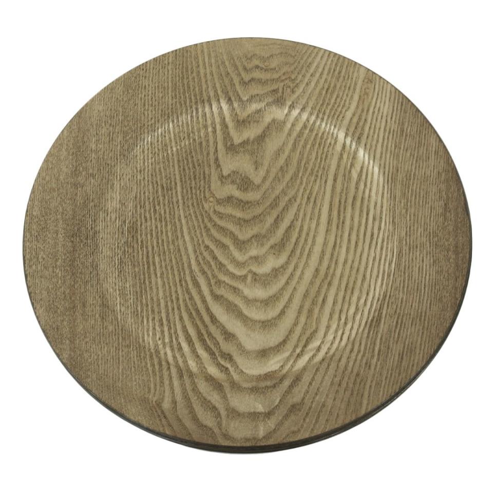 2) Faux Wood Charger Plates