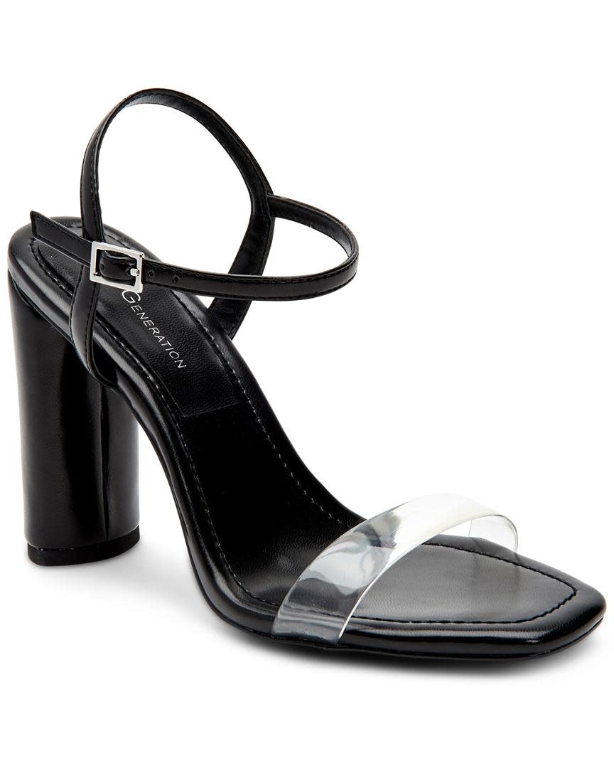 BCBGeneration Ilsie Shiny Leather & PVC Block-Heel Sandals (Photo: Saks Off 5th)