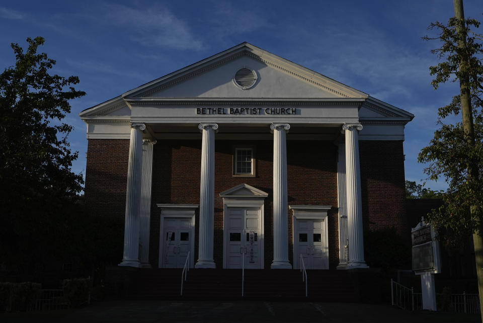 Bethel Baptist Church is seen on Tuesday, June 11, 2024, in Birmingham, Ala. Bill Greason, a former Birmingham Black Barons baseball player, who is now a Baptist minister at Bethel Baptist Church in Birmingham, Alabama. Rickwood Field, known as one of the oldest professional ballpark in the United States and former home of the Birmingham Black Barons of the Negro Leagues, will be the site of a special regular season game between the St. Louis Cardinals and San Francisco Giants on June 20, 2024. (AP Photo/Brynn Anderson)