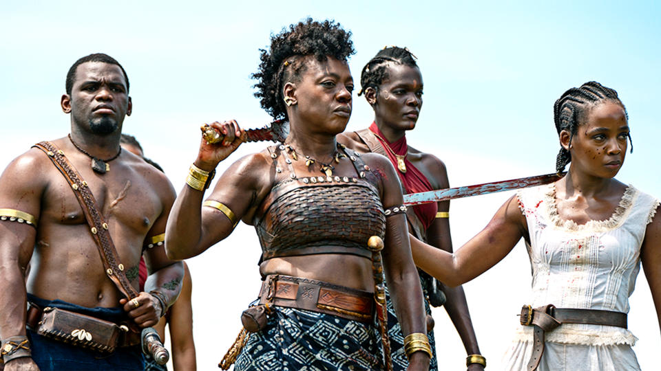 Viola Davis and Thuso Mbedu in The Woman King (Sky)