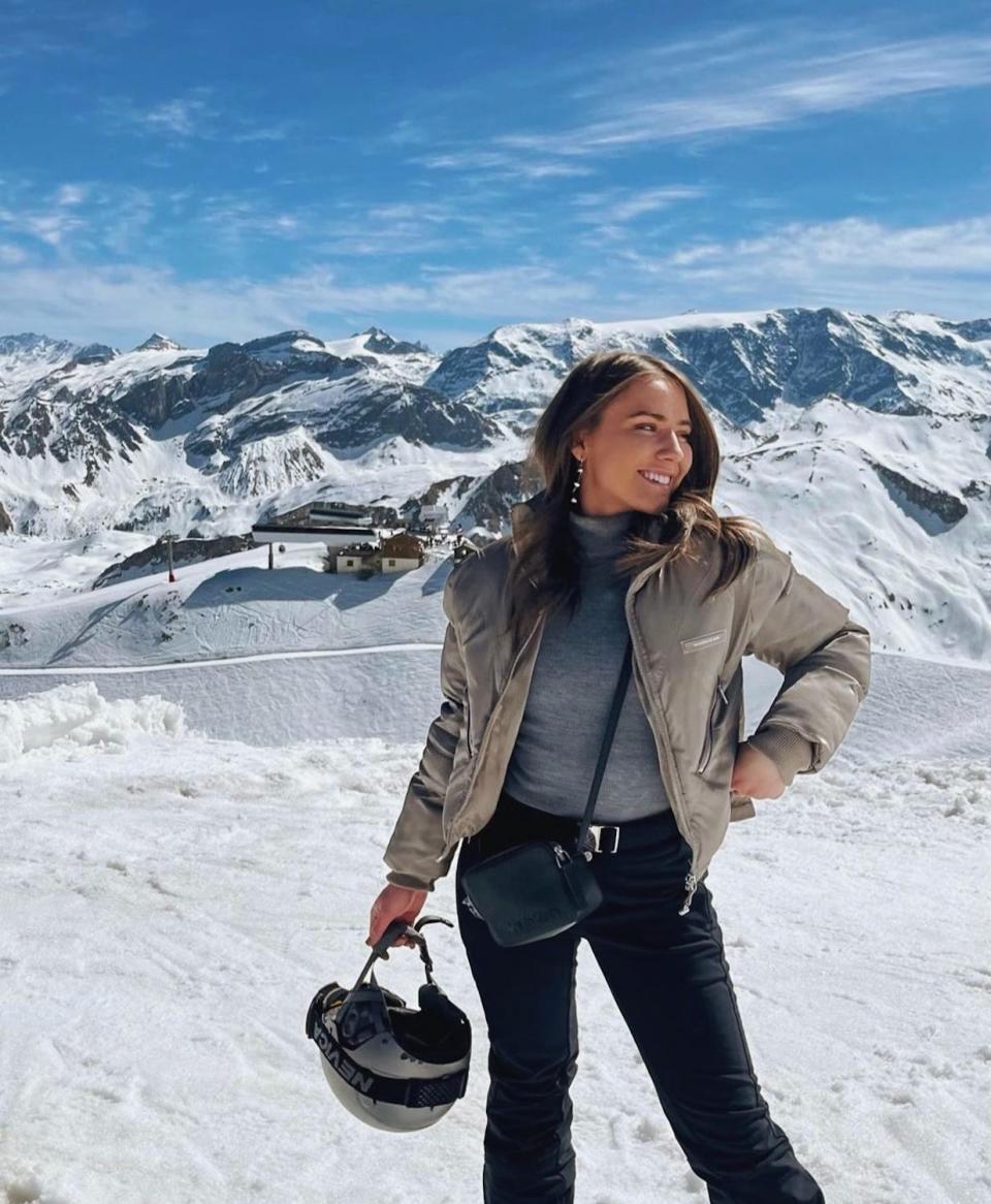 India Hogg during her ski season in Courchevel, Frank.