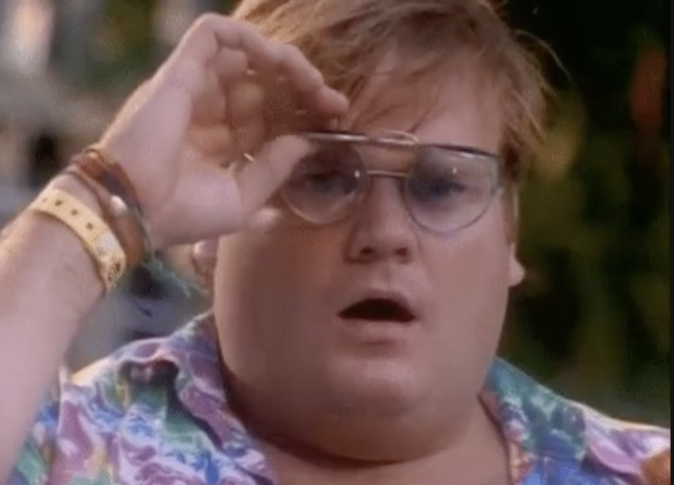 Chris Farley looking shocked