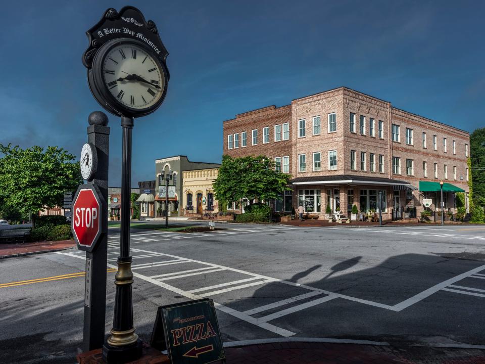 Historic downtown Senoia, Georgia.