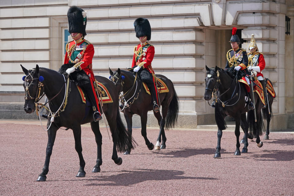 Queen's Platinum Jubilee – Charles, Anne and William on horseback