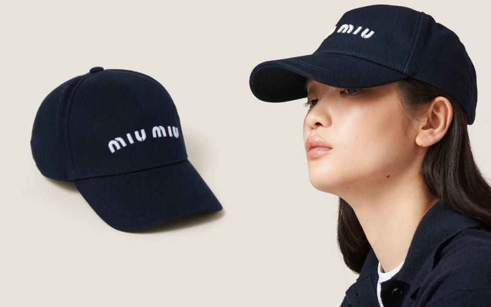Miu miu斜紋布棒球帽NT$ 16,500 Photo Via:Miu miu