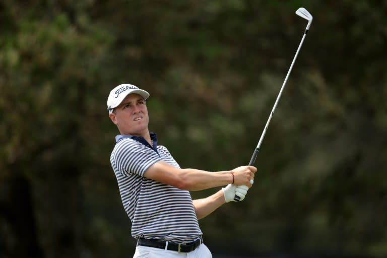 Justin Thomas of the United States leads the Scottish Open after a stunning first round of 62 (James Gilbert)