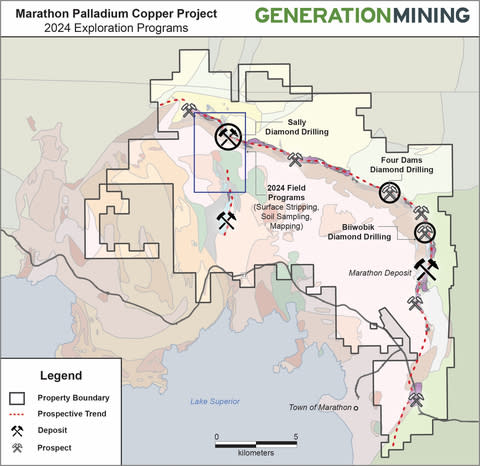 Figure 3: Map of Marathon Palladium project showing locations of 2024 exploration programs. (Graphic: Business Wire)