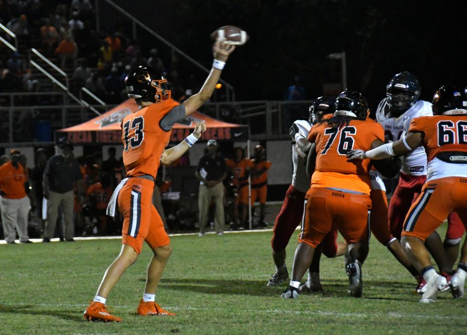 The September 22 Eau Gallie Commodores at the Cocoa Tigers football game. Cocoa won, 28 to 7.