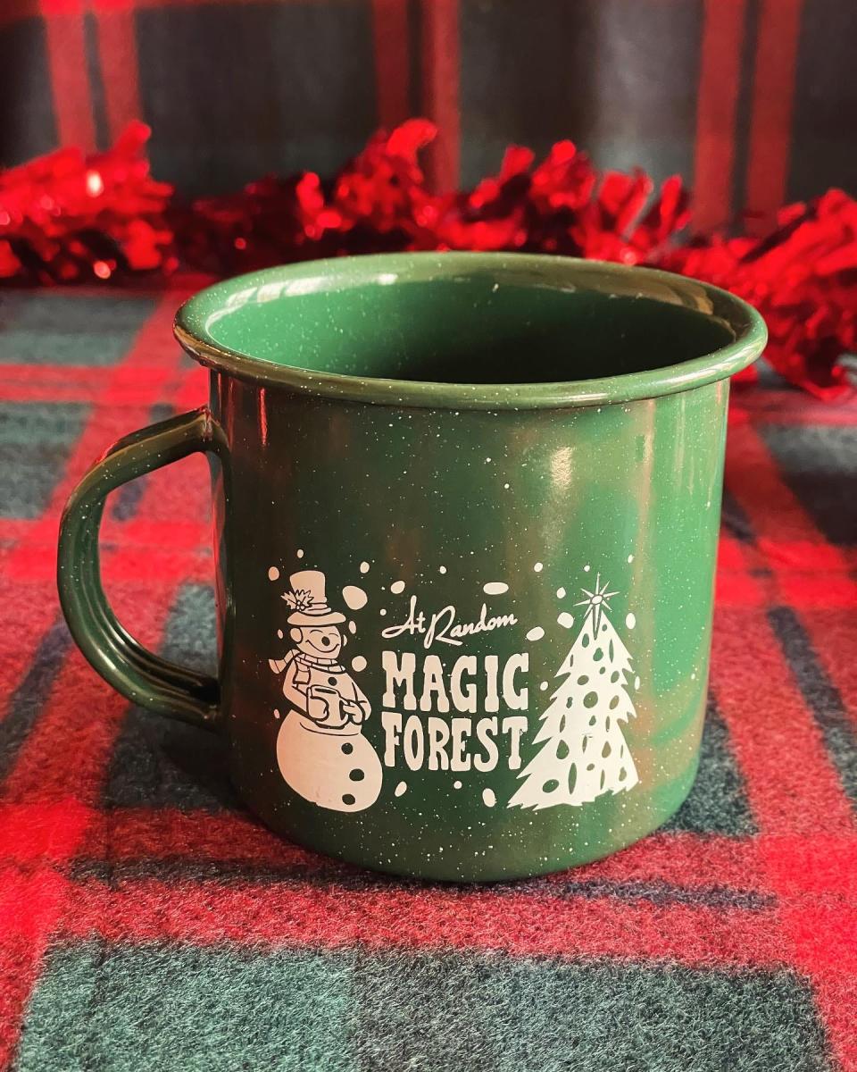 One of the festive mugs that will be available for purchase at this year's "Magic Forest" at At Random.