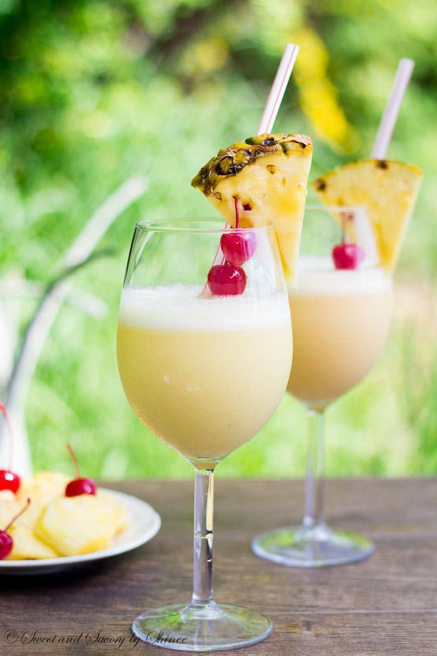 <p>Add a splash of orange juice for extra tang.</p><p>Get the recipe from <a href="http://www.sweetandsavorybyshinee.com/pina-colada/" rel="nofollow noopener" target="_blank" data-ylk="slk:Sweet & Savory by Shinee;elm:context_link;itc:0;sec:content-canvas" class="link ">Sweet & Savory by Shinee</a>.</p>