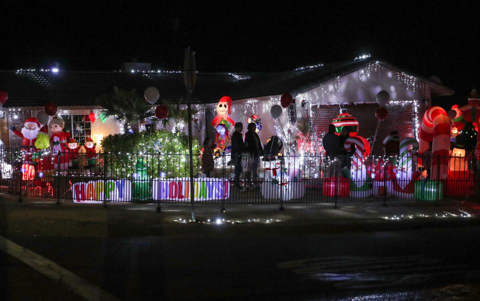 A Desert Hot Springs family hosted a neighborhood Christmas party Friday on Hidalgo Street.