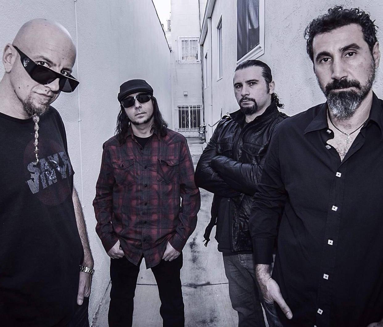 System of a Down: Shavo Odadjian, Daron Malakian, John Dolmayan and Serj Tankian (Press image)