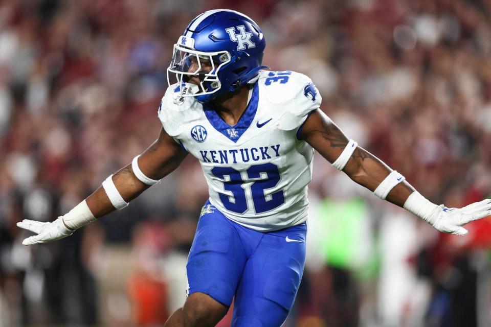 Kentucky junior linebacker Trevin Wallace has announced he is entering the 2024 NFL draft. Before that, however, Wallace will play his final collegiate game in the TaxSlayer Gator Bowl versus Clemson. Silas Walker/swalker@herald-leader.com