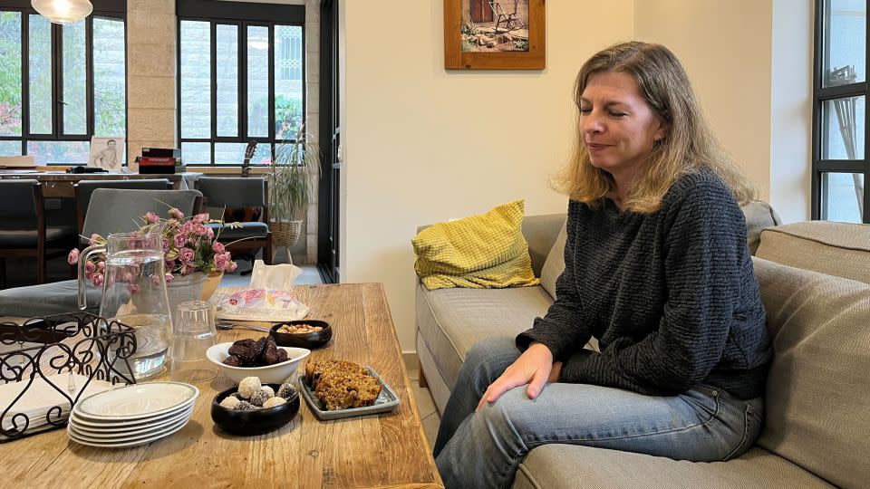 Elana Kaminka speaks from her home in Tzur Hadassah, November 27. - Tara John/CNN