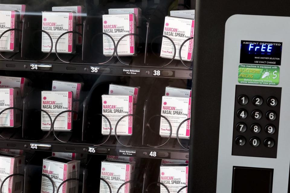 opioid overdose treatment narcan available in vending machine in wheaton, illinois