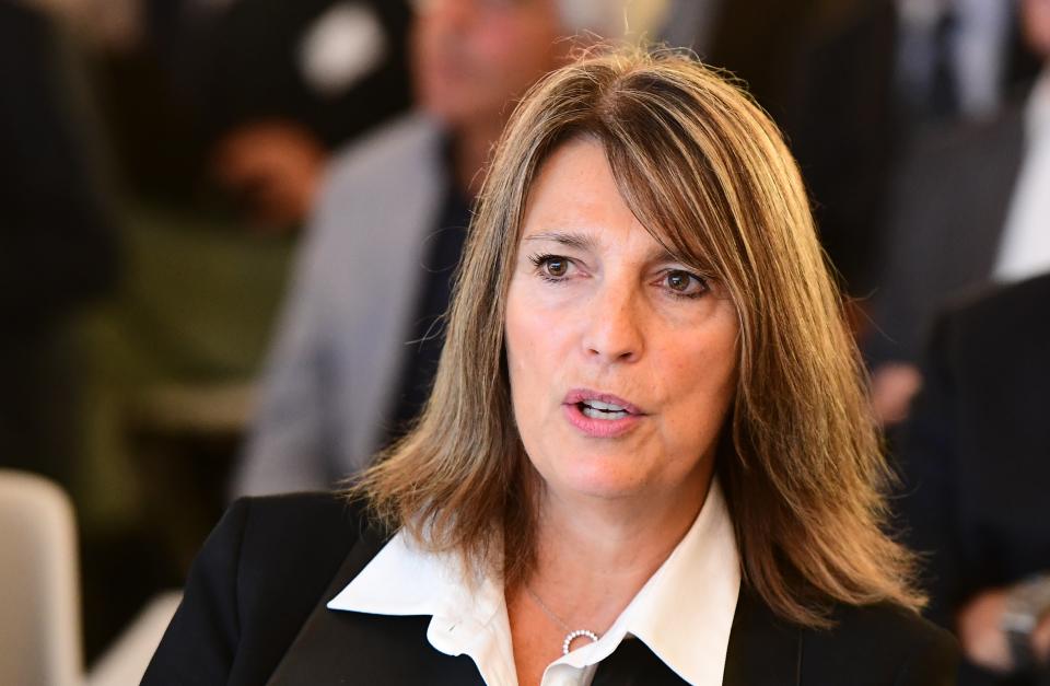 EasyJet CEO Carolyn McCall attendsCarolyn McCall, chief executive of ITV, is one of the highest-profile female executives in Britain. Photo: Emmanuel Dunand/AFP/Getty the Airlines for Europe (A4E) Aviation Summit in Brussels, on October 17, 2017.  / AFP PHOTO / EMMANUEL DUNAND        (Photo credit should read EMMANUEL DUNAND/AFP/Getty Images)