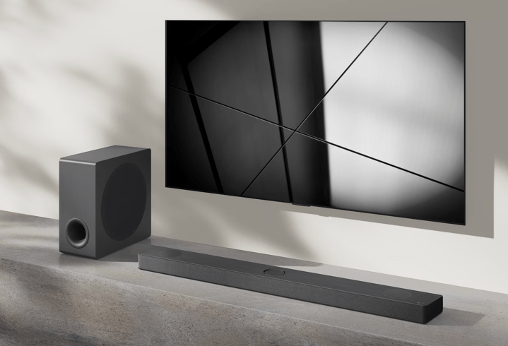 The LG S90QY soundbar in the living room.