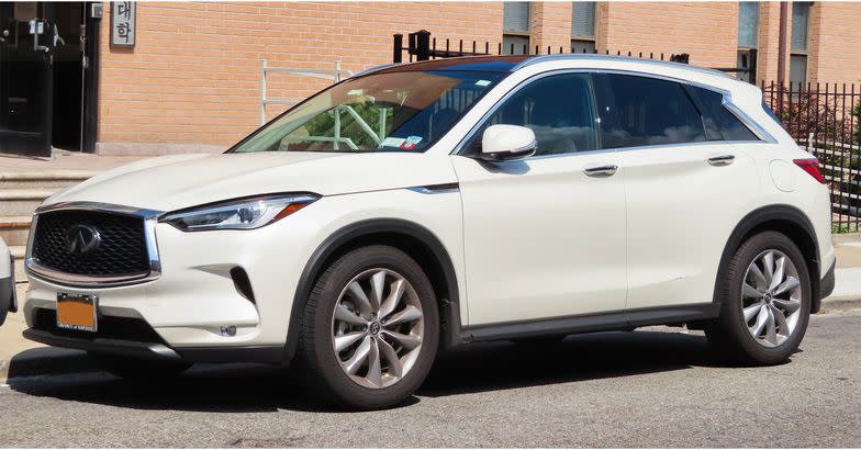 A 2019 Infiniti QX50 AWD photographed in Jackson Heights, Queens, New York, USA
