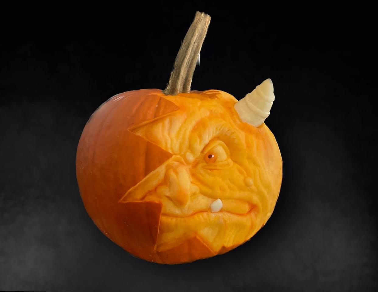 Margi Laurin's pumpkin carvings take Halloween art to new heights. (Margi Laurin - image credit)