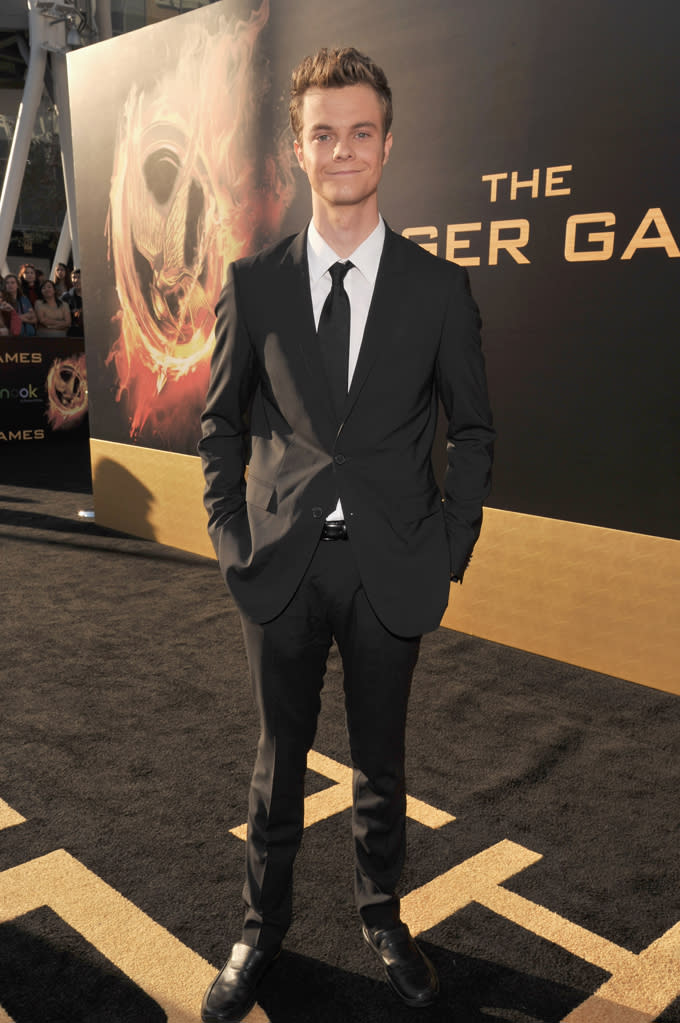 Jack Quaid arrives at the world premiere of "The Hunger Games" in Los Angeles, California.