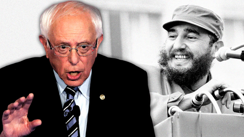 Sen. Bernie Sanders and Cuba's Fidel Castro. (Photo illustration: Yahoo News; photos: AP, Bettmann Archive via Getty Images)