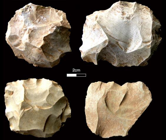 Archaeologists have found man-made tools dating from before and after the super-eruption (PA)