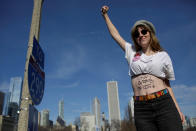 <p>Maggie Pasterz takes part in the Women’s March in Chicago, Ill., Jan. 20, 2018. (Photo: Joshua Lott/Reuters) </p>