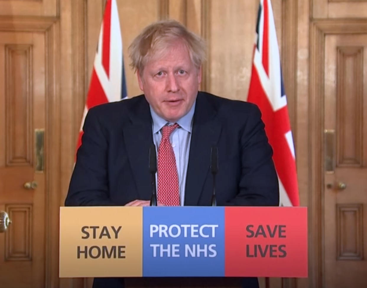 A screengrab taken from PA Video of Prime Minister Boris Johnson speaking during a media briefing at 10 Downing Street, London, on coronavirus.