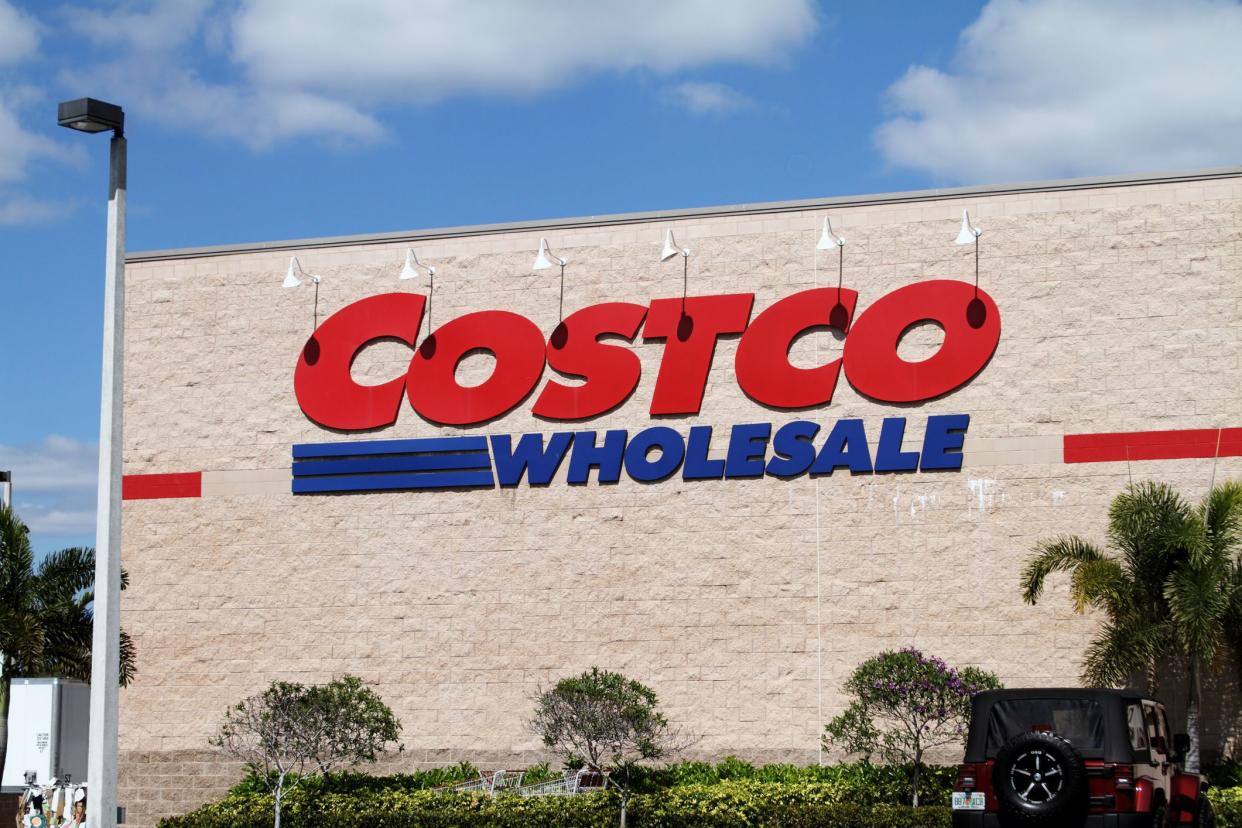 West Palm Beach, Florida, USA - February 14, 2011: A Costco Wholesale Building in West Palm Beach, Florida. Costco is a combined department store and supermarket that sells in bulk and requires a club membership to shop.