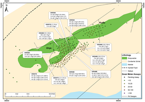 Recent assay results at Twin Hills West indicating scope for mineral resource growth