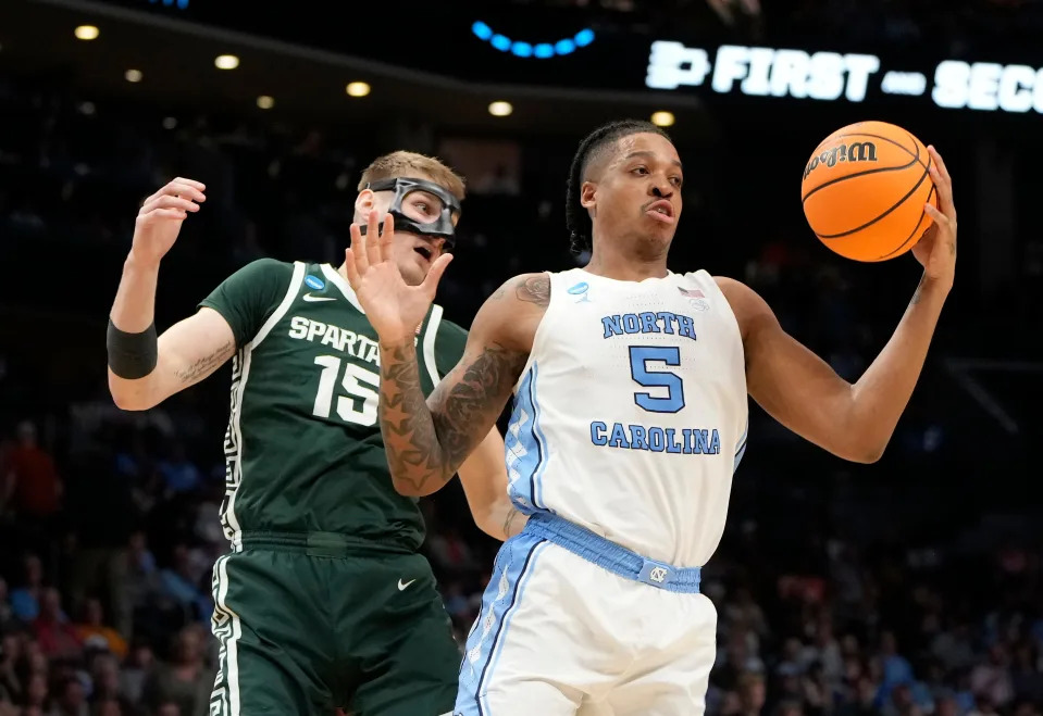 Armando Bacot scored 18 points and pulled down seven rebounds in North Carolina's second-round win over Michigan State.