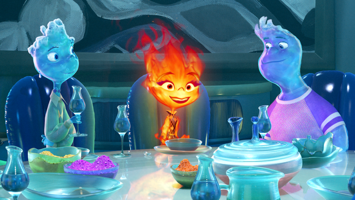  Elemental movie image, Ember meeting Wade's family 