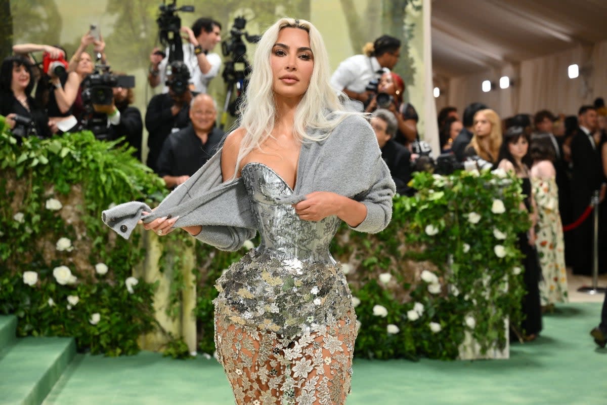 Kim Kardashian attends the 2024 Met Gala (AFP via Getty Images)