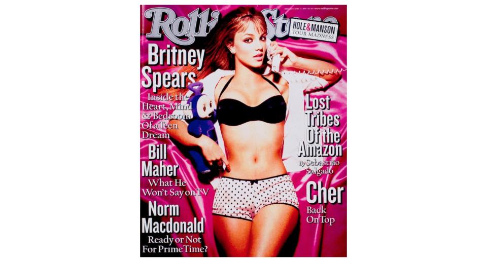 The pop star graced the cover of <em>Rolling Stone</em> magazine for the first time back in 1999 at just 17-years-old. The image sparked backlash from parents across the globe with many calling out the publication for its message.<em> [Photo: Rolling Stone]</em>