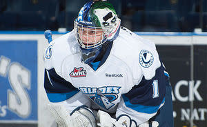 Andrey Makarov's Saskatoon Blades were eliminated in Round 1 of the WHL playoffs, but still have some hockey ahead of them. (Photo by Marissa Baecker/Getty Images)