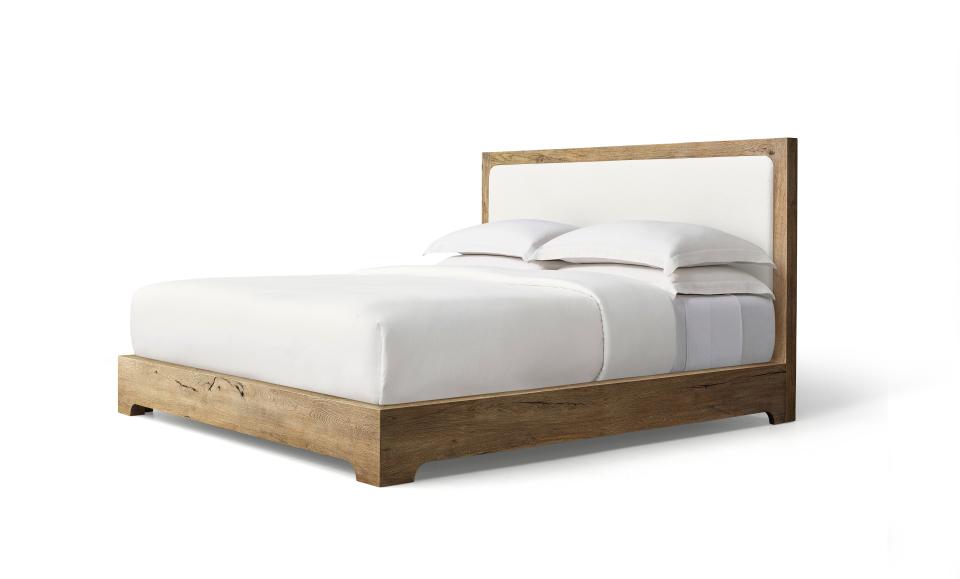 Davos oak upholstered bed.