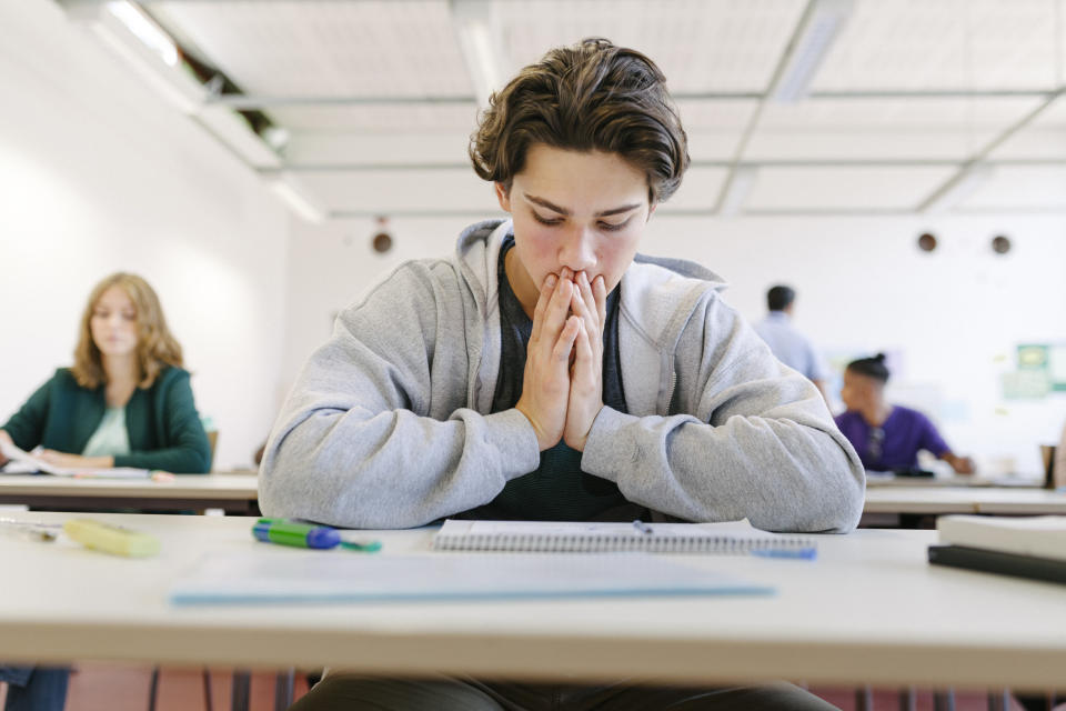 A young man in class