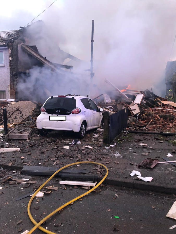 <p>The scene after the ‘explosion’ in West Yorkshire</p> (West Yorks Fire and Rescue)