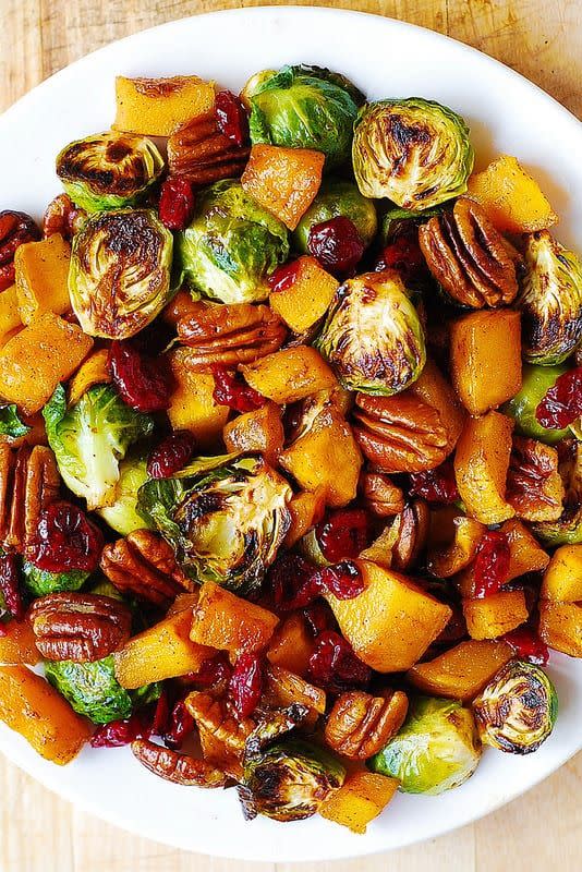 Roasted Brussels Sprouts and Cinnamon Butternut Squash