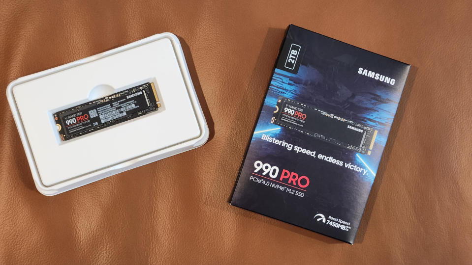 Samsung 990 Pro SSD with packaging box